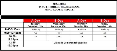 Final Exam Schedule